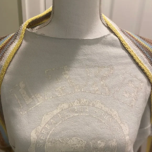 New Free People Lake Tahoe Crochet Sleeve Pullover size S - Picture 6 of 9